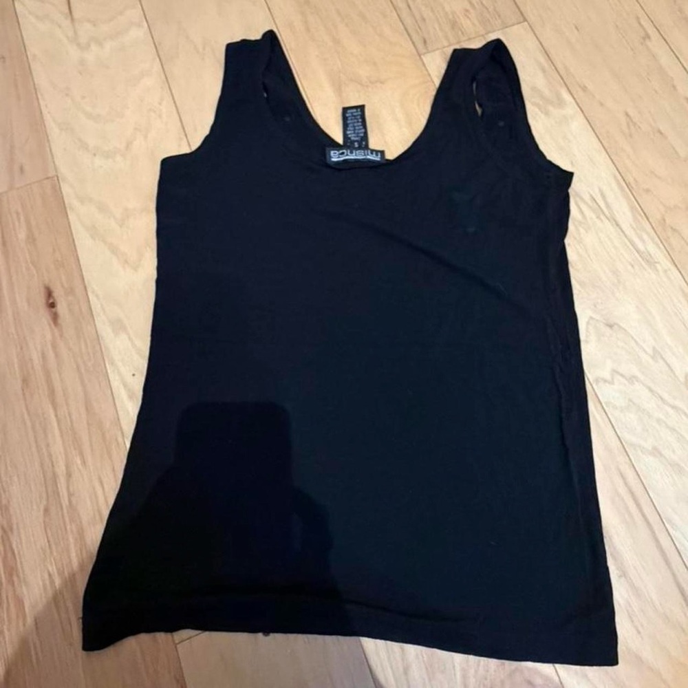 Women's Black Diamond studded Scoop Neck Tank Top - Picture 7 of 7